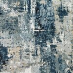 Tapis abstrait bleu et gris moderne