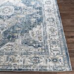 Tapis persan bleu et gris vintage.