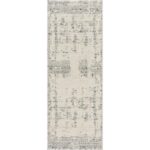 Tapis moderne gris et blanc effet vieilli.