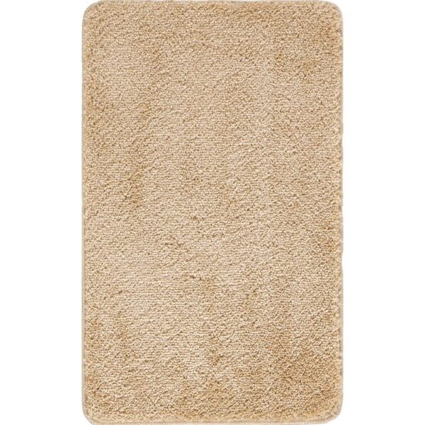 Tapis beige uni en texture moelleuse.