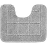 Tapis de bain gris contour WC.