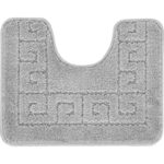 Tapis de bain contour WC gris.