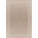 Tapis beige texturé avec bordure décorative