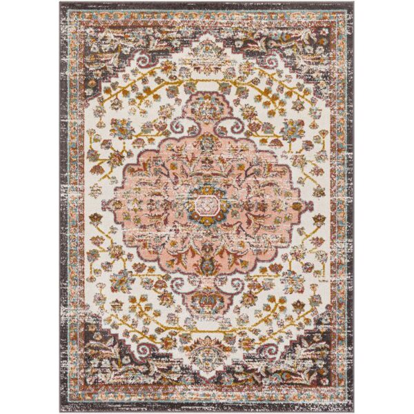 Tapis persan floral avec motifs ornementaux.