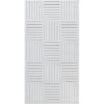 Tapis moderne gris à motifs géométriques.