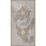 Tapis oriental gris et beige vintage.