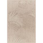 Tapis beige motif palmiers.