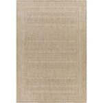 Tapis beige texturé moderne en fibres naturelles.