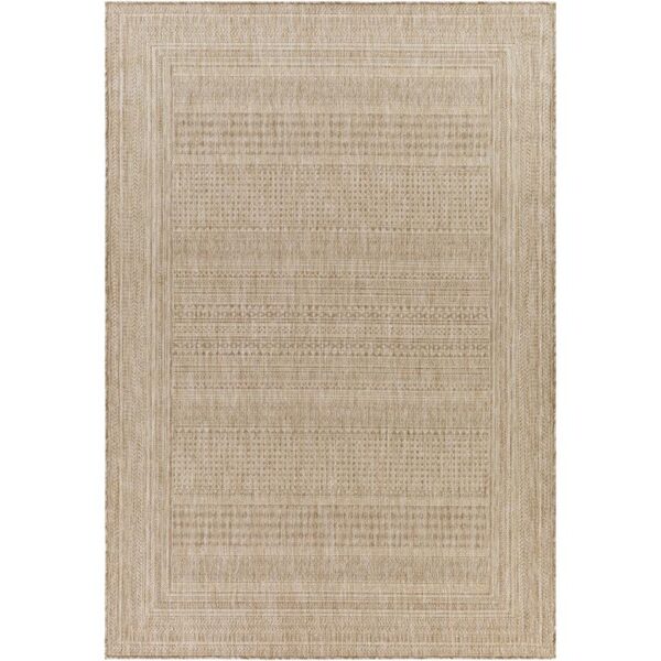 Tapis beige texturé moderne en fibres naturelles.