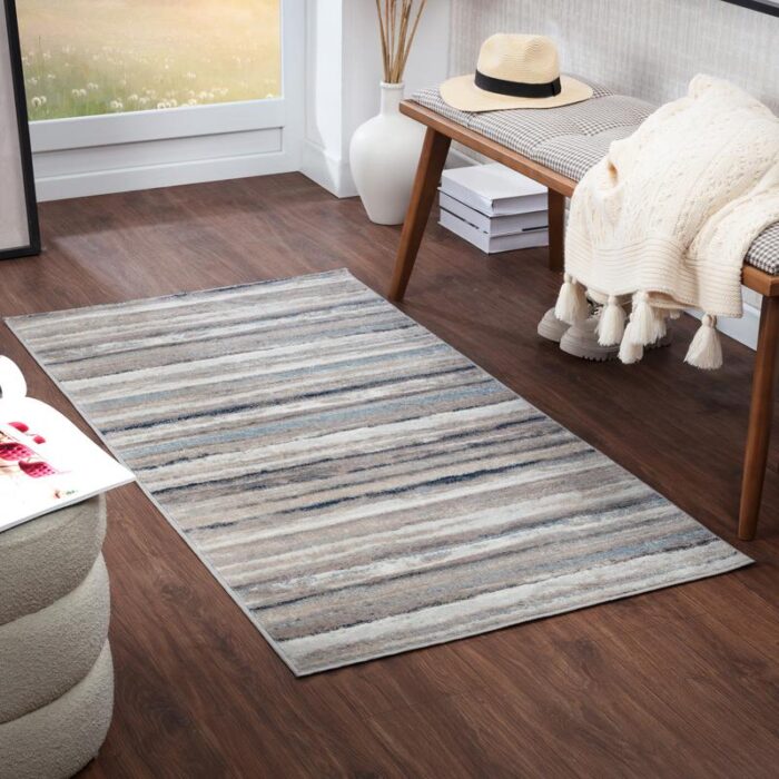 Tapis moderne gris pour salon ou chambre.