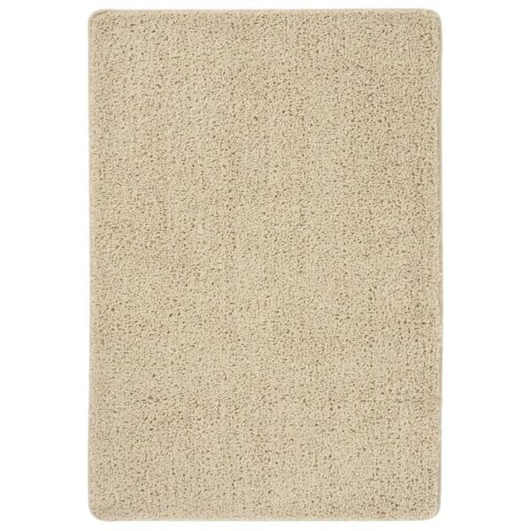Tapis beige doux et confortable pour intérieur.